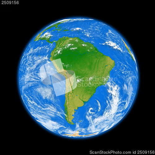 Image of South America on Earth