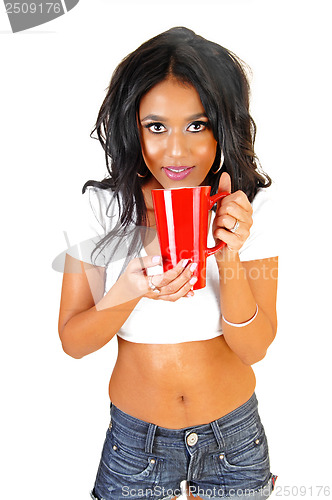 Image of Girl with red cup.