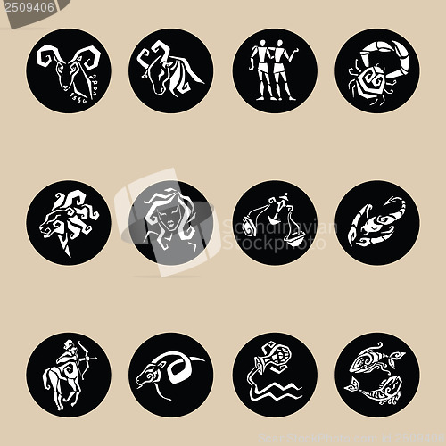 Image of Horoscope Zodiac  Star signs, vector set.