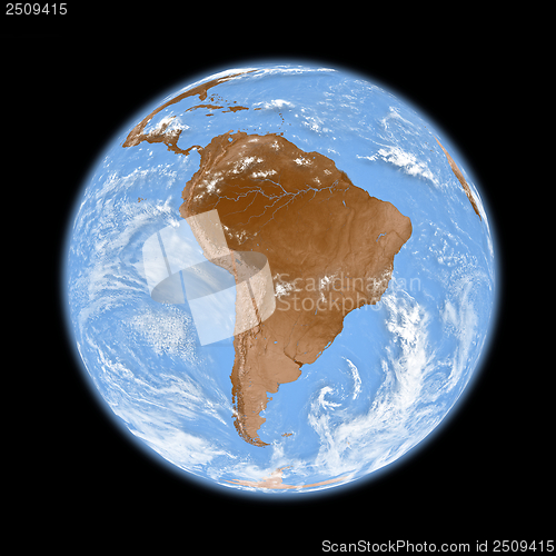 Image of South America on Earth