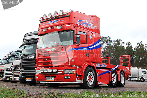 Image of Red Scania Truck Tractor