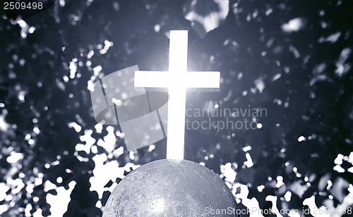 Image of Cross Illuminated in Black and White