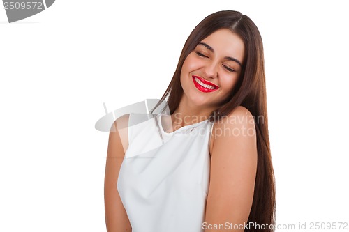Image of Beautiful young woman smile