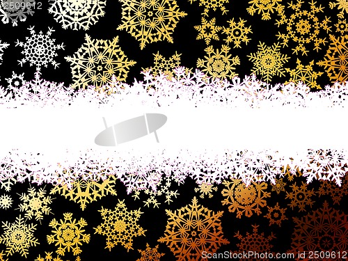 Image of Abstract gold winter with snowflakes. EPS 10