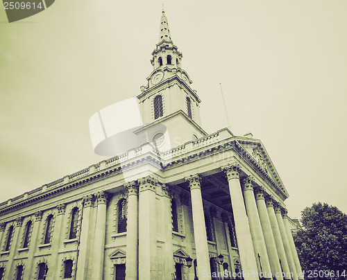 Image of Vintage sepia St Martin church, London