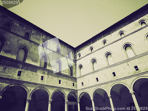 Image of Vintage sepia Castello Sforzesco, Milan