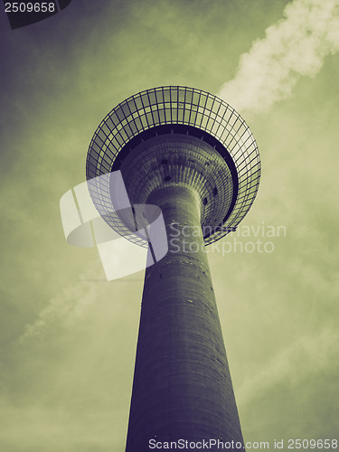 Image of Vintage sepia Duesseldorf Rheinturm, Germany