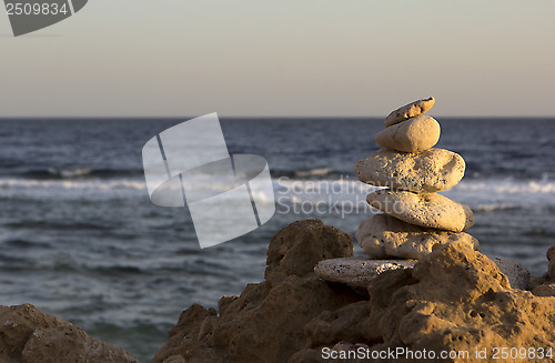 Image of stones on ocean