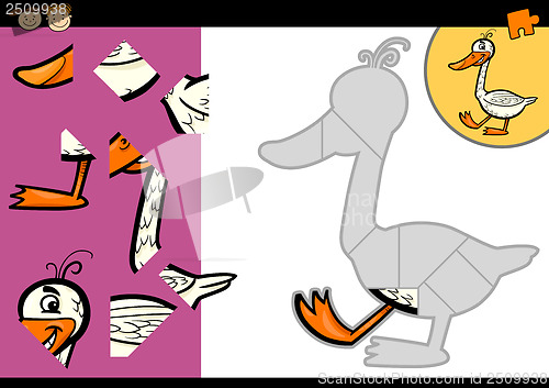 Image of cartoon farm goose puzzle game