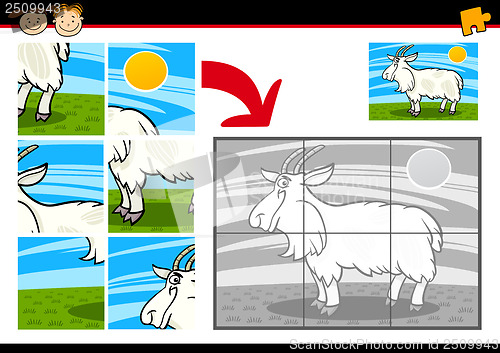 Image of cartoon goat jigsaw puzzle game