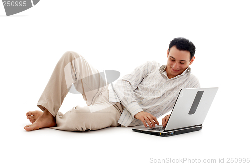 Image of relaxed man with laptop #2