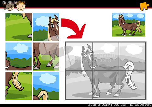 Image of cartoon horse jigsaw puzzle game