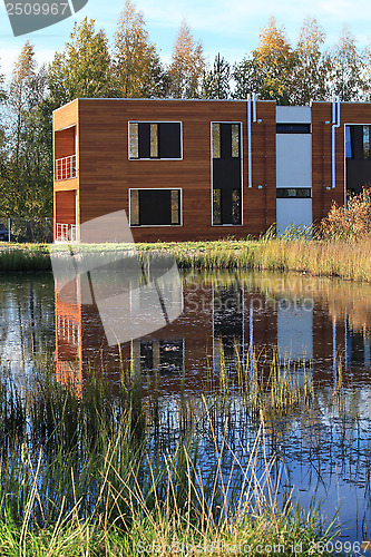 Image of Modern buildings on the lake