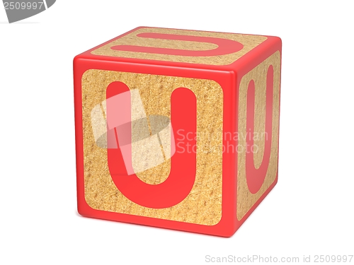 Image of Letter U - Childrens Alphabet Block.