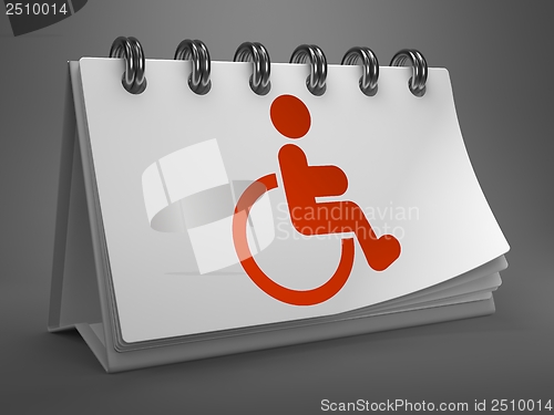 Image of Desktop Calendar with Disabled Icon.