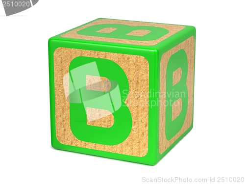 Image of Letter B on Childrens Alphabet Block.