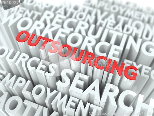 Image of Outsourcing. Wordcloud Concept.