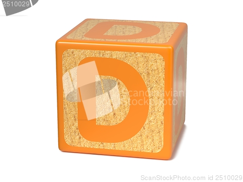 Image of Letter D on Childrens Alphabet Block.