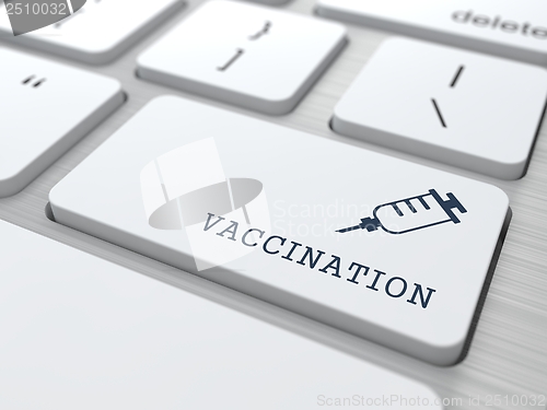 Image of White Keyboard with Vaccination Button.