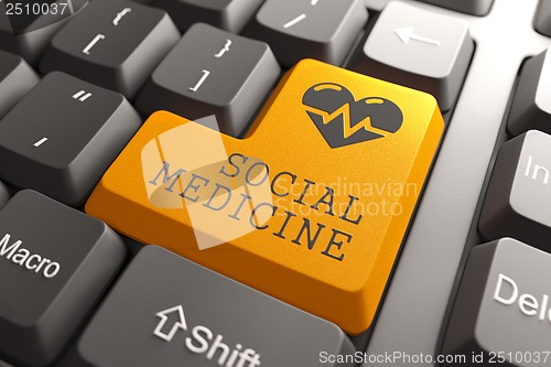 Image of Keyboard Social Medicine Orange Button.