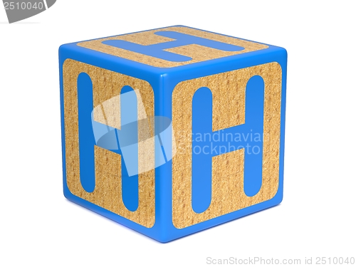 Image of Letter H on Childrens Alphabet Block.