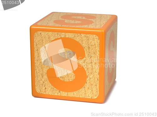 Image of Letter S on Childrens Alphabet Block.