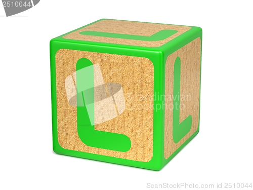 Image of Letter L on Childrens Alphabet Block.