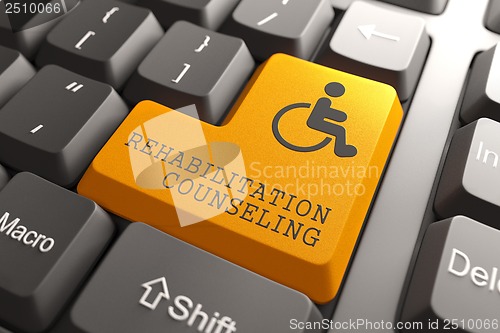 Image of Rehabilitation Counseling for Disabled on Button.