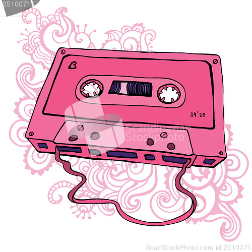 Image of Audio cassette. Retro cassette tape