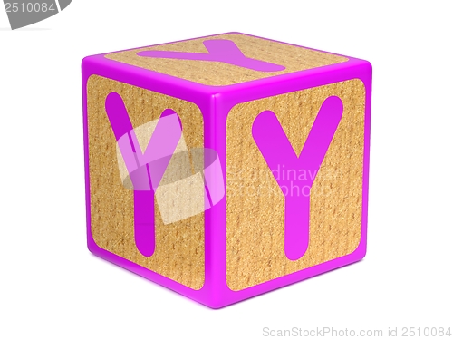 Image of Letter Y on Childrens Alphabet Block.