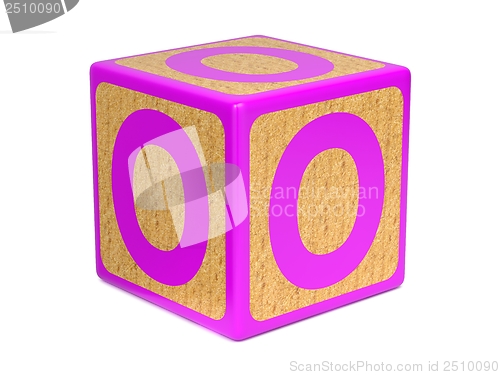 Image of Letter O on Childrens Alphabet Block.