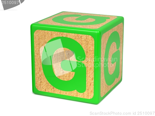 Image of Letter G on Childrens Alphabet Block.