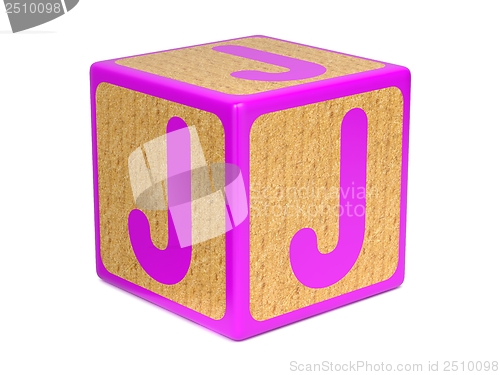 Image of Letter J on Childrens Alphabet Block.