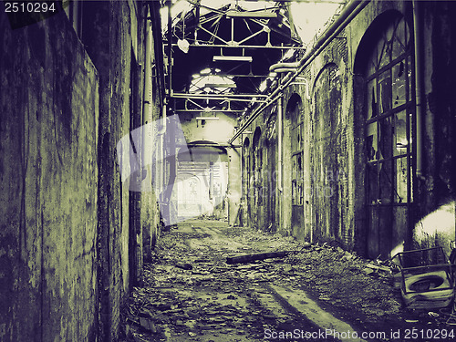 Image of Vintage sepia Abandoned factory