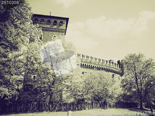 Image of Vintage sepia Medieval Castle Turin