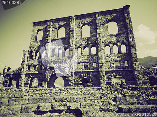 Image of Vintage sepia Roman Theatre Aosta