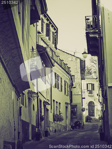 Image of Vintage sepia Rivoli old town, Italy