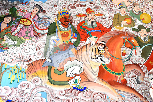 Image of Buddhist art on the walls