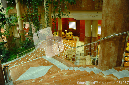 Image of Stairs to hotel lobby