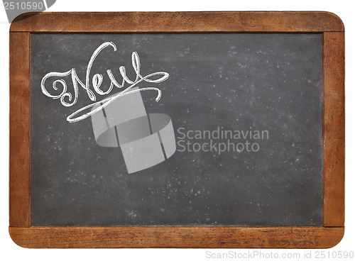 Image of new word on blackboard