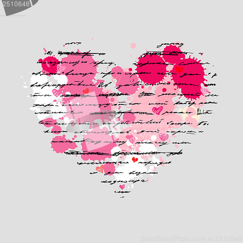 Image of Heart illustration. Love. Vector background.