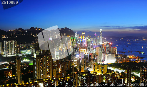Image of Hong Kong city at night