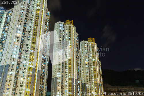 Image of Residential building in Hong Kong at night