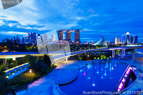 Image of Singapore city skyline at night