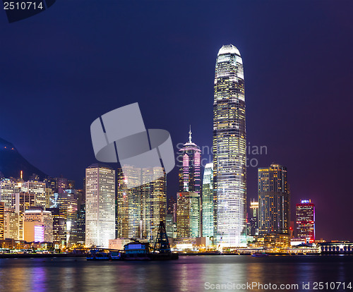 Image of Hong kong city skyline at night