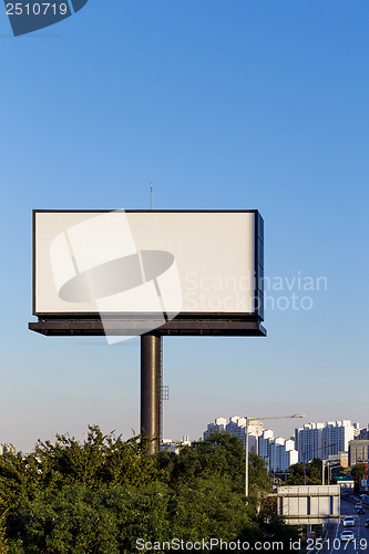 Image of Blank billboard against blue sky