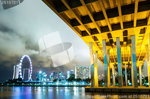 Image of Singapore skyline at night 