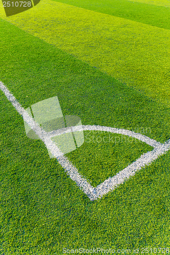 Image of Soccer field grass with white line