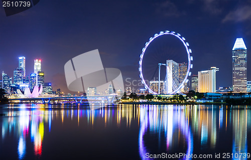 Image of Singapore city skyline at night