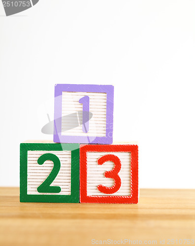 Image of 123 wooden toy block